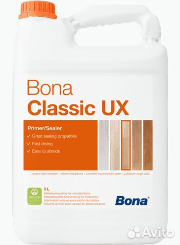 1K водно-дисперсионный грунт Bona Classic UX 5л