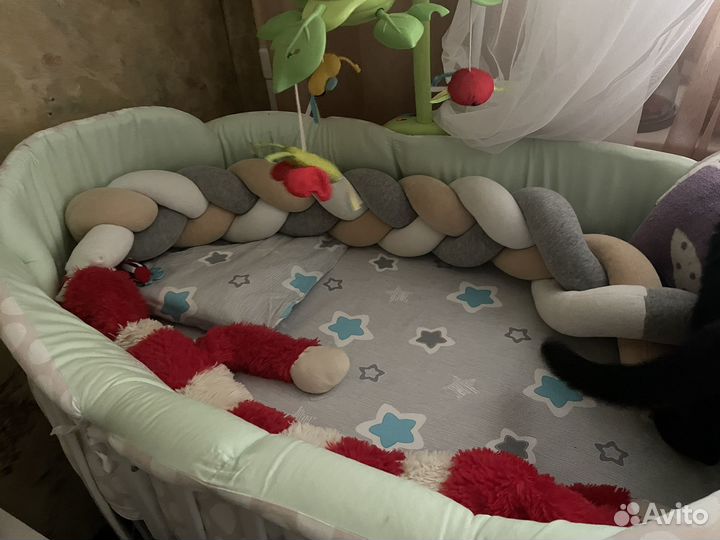 Бортик в кровать косичка