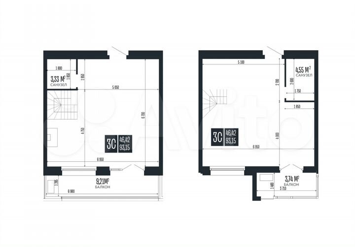 3-к. квартира, 93,2 м², 14/15 эт.