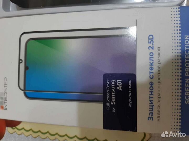 Чехол и стекло защитное Samsung A01