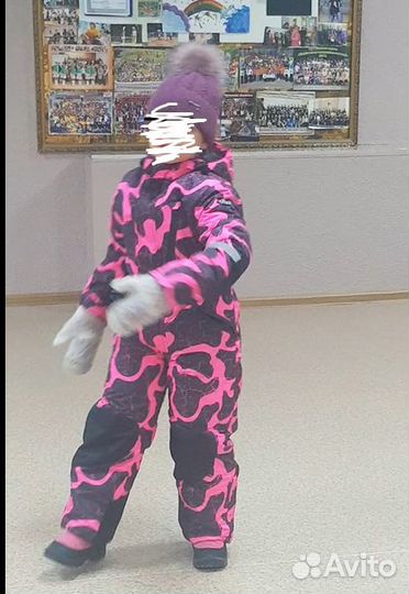 Зимний комбез для девочки р 128