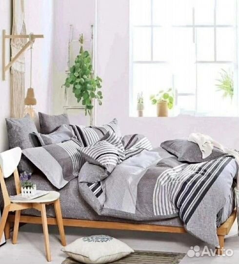 Постельное бельё сатин на резинке и без, Турция