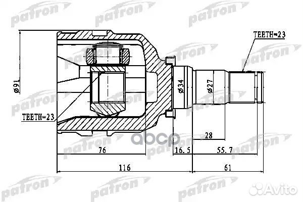 ШРУС внутренний 23X34X23 Toyota Carina E
