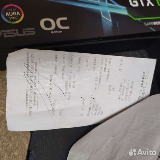 Видеокарта Asus rog strix gaming 1070 8 g