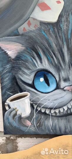 Чеширский кот. Картина маслом на натянутом холсте