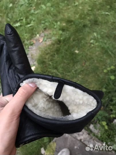 Перчатки кожаные на меху