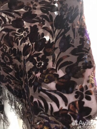 Платок нат. шифон с панбархатом СССР