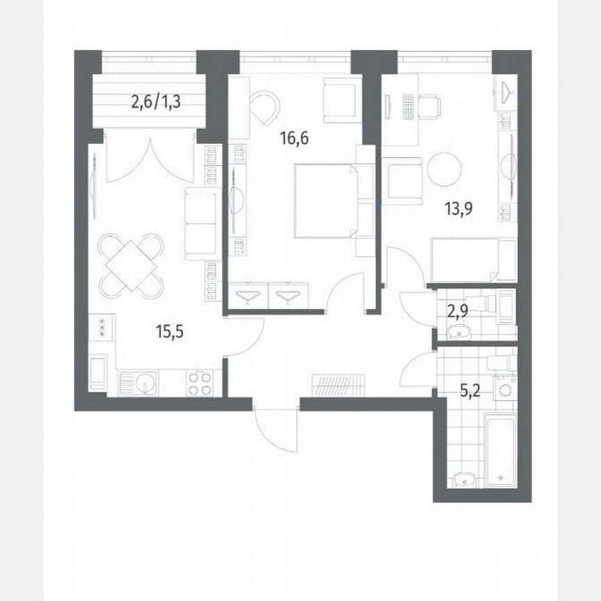 2-к. квартира, 66,5 м², 4/11 эт.