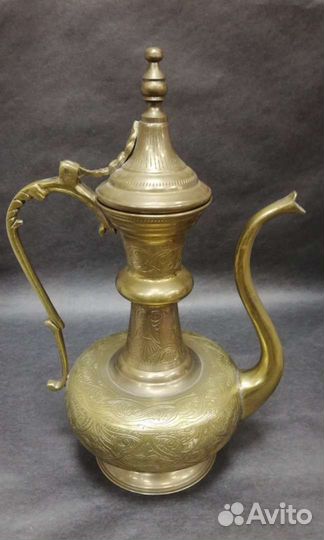 Винтажный латунный Кумган (кувшин), Индия