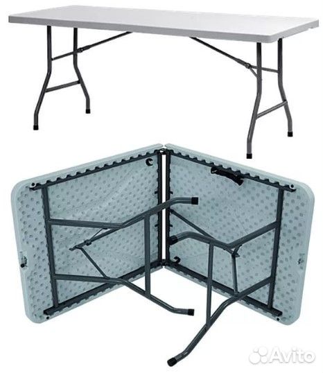 Стол пластиковый-чемодан 180х76хh75см