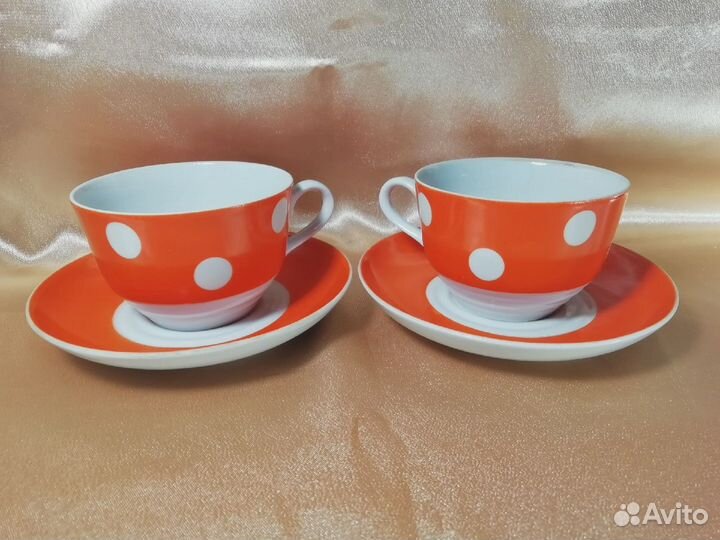 Чайная пара СССР фарфор старая Рига
