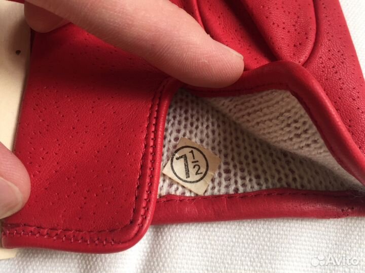 Красные кожаные женские новые перчатки