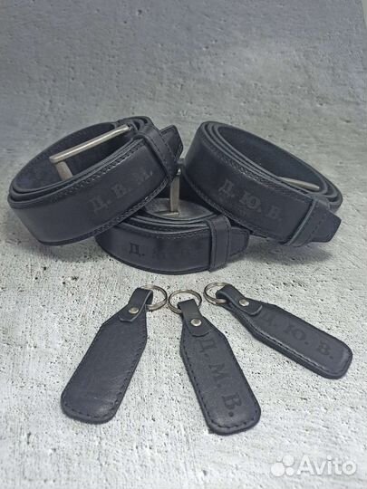 Кожаный ремень с именной Гравировкой