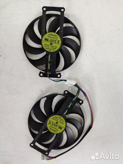 Вентиляторы для видеокарт Everflow T129215SU Dual Fan 87 mm (asus dual RTX 2060 2070 2080) Квадратно