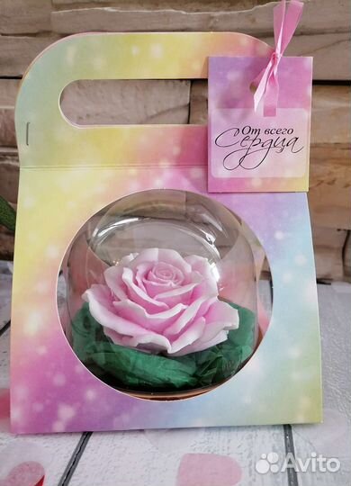 Мыло ручной работы - роза в куполе