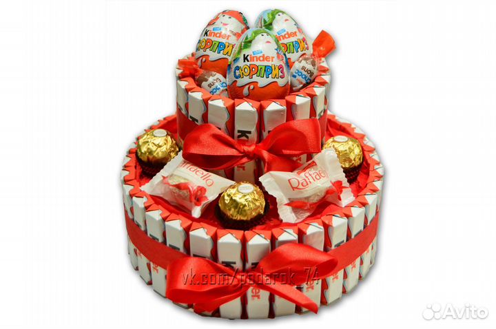 Двухъярусный торт из Киндер шоколада