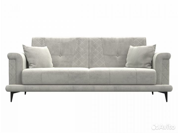 Диван прямой Неаполь, велюр, tower 01 серый