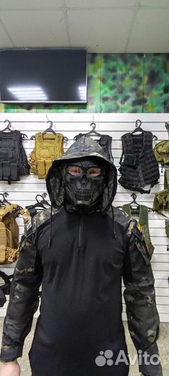 Боевая рубаха чёрный мультикам