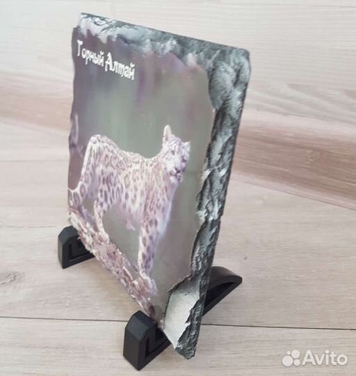 Фото на камне, снежный барс, сувенир