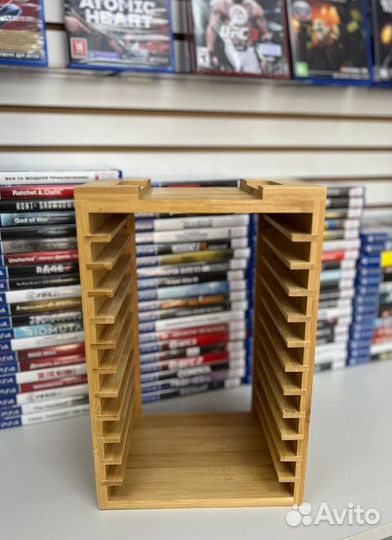 Бамбуковая подставка для хранения дисков PS4/PS5