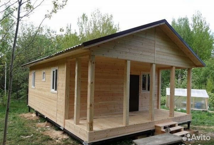 Каркасный дачный дом 6х6