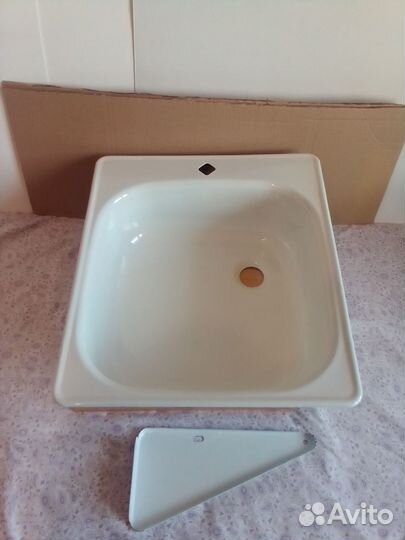 Раковина, мойка сталь эмаль 45*50 см