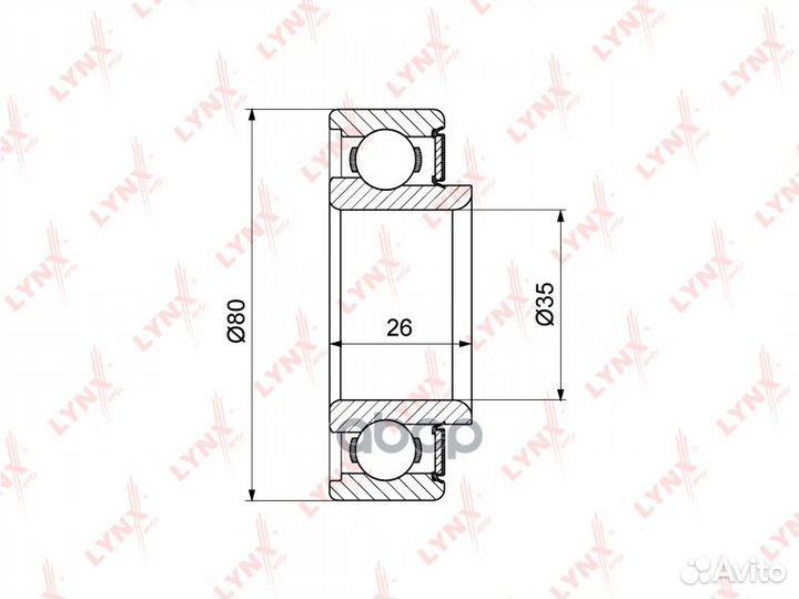 Комплект подшипника полуоси зад WB1498 lynx