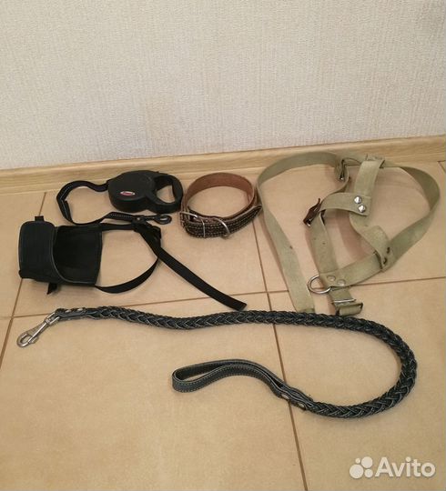 Поводок, ошейник, шлейка, намордник для собак