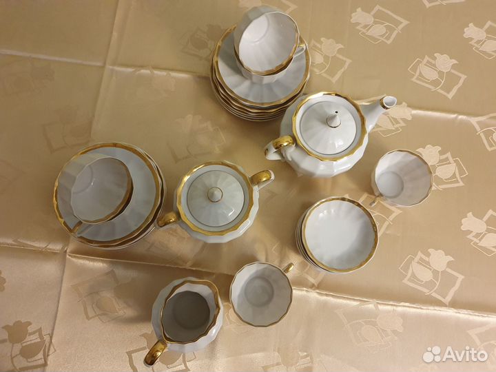 Чайный сервиз 6 персон Золотая лента Вербилки