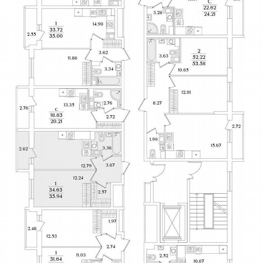 1-к. квартира, 35,9 м², 6/9 эт.