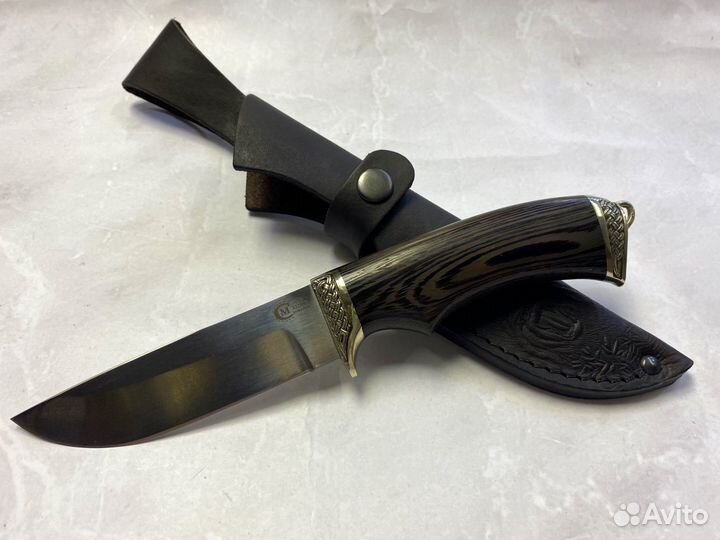 Нож Егерь, кованая Х12мф, венге, литье мельхиор