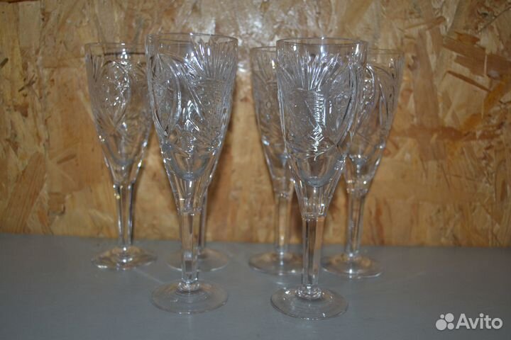 Фужеры бокалы рюмки хрусталь старые разные