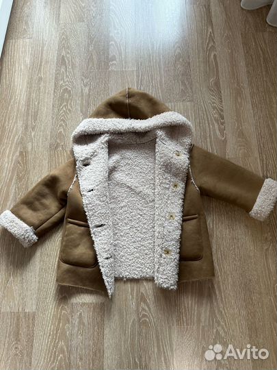 Дубленка zara на девочку 92 -98