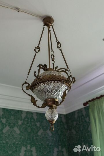 Антикварная люстра подвесная конец 19 века