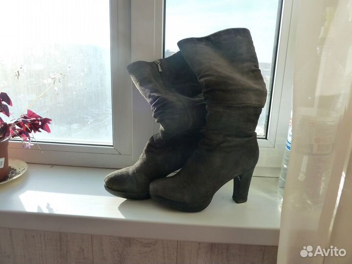 Зимние женские сапоги Calipso нат. замша и мех 38