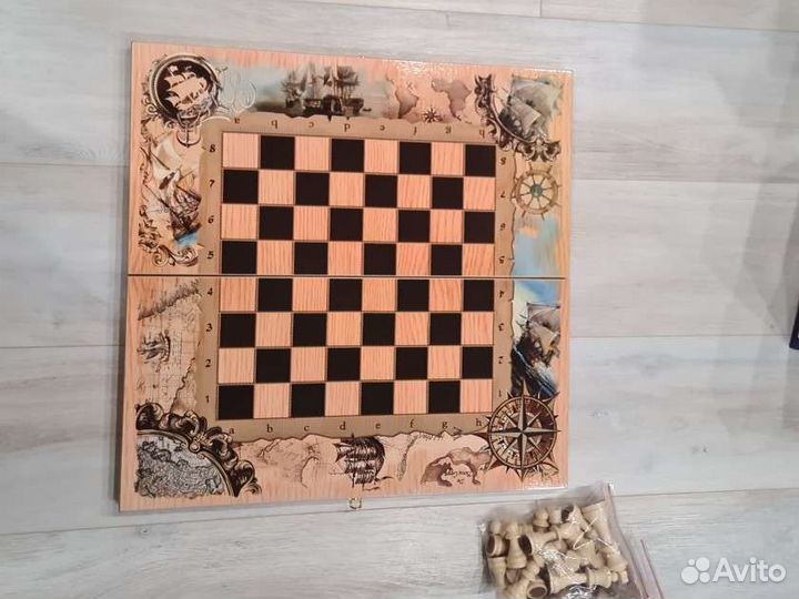 Шахматы шашки нарды 3 в 1