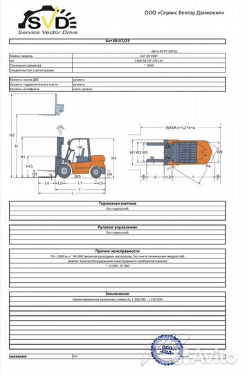 Вилочный погрузчик CAT DP15NT, 2011