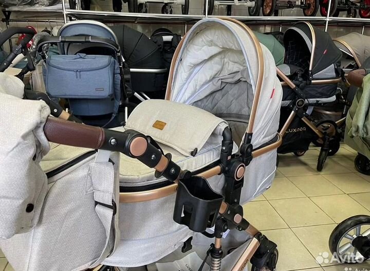 Коляска эко-кожа