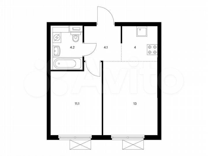 2-к. квартира, 36,4 м², 9/25 эт.