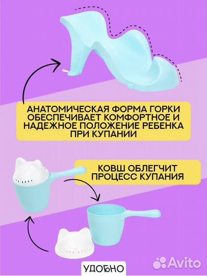 Ванночка для купания с горкой