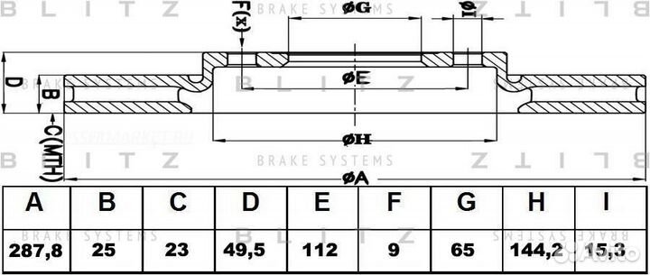 Blitz BS0182 Диск тормозной перед