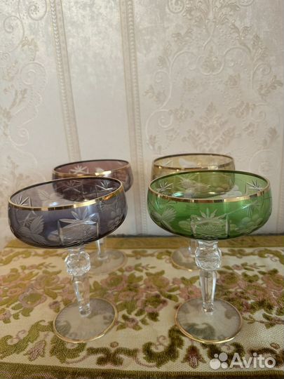 Креманки цветной хрусталь