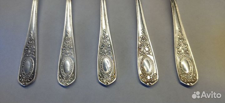 Кофейные ложки 5 шт.мельхиор СССР новые