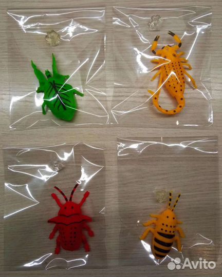Игрушки насекомые бабочки, жуки