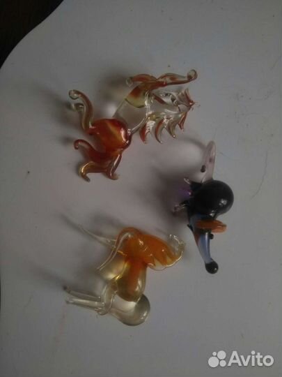 Фигурки из цветного стекла, мини