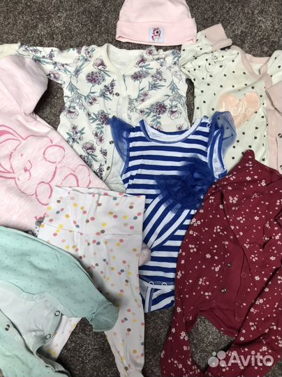 Боди костюм для девочки 0-3 мес пакетом