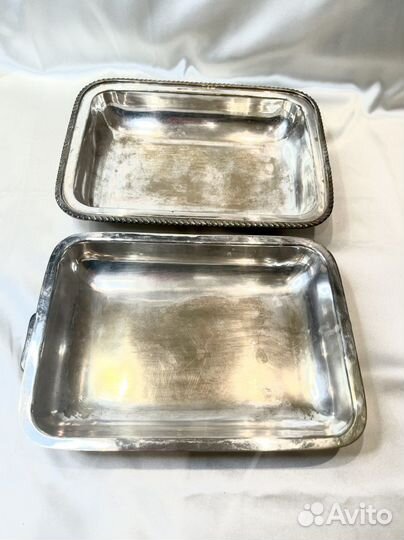 Жаровня латунная, посеребренная