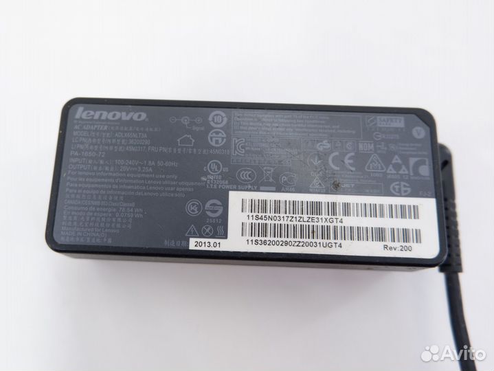 Блок питания для Lenovo adlx65NLT3A 20V 3.25A 65W