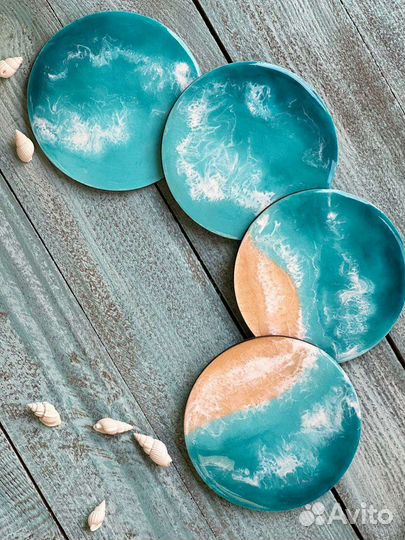 Сервировочная доска из бука с эпоксидной смолой