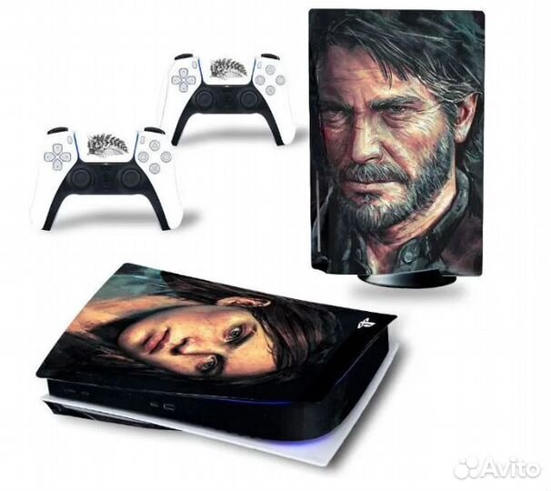 Виниловые наклейки на приставку ps5 с диском